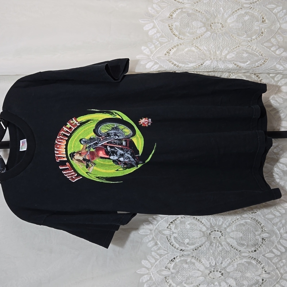 Vintage Full Throttle Biker Shirt 75th Nazdar sz X-Large